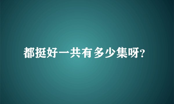 都挺好一共有多少集呀?
