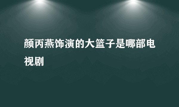 颜丙燕饰演的大篮子是哪部电视剧