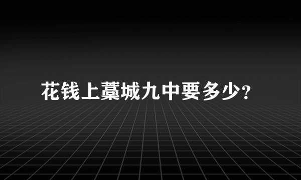 花钱上藁城九中要多少?