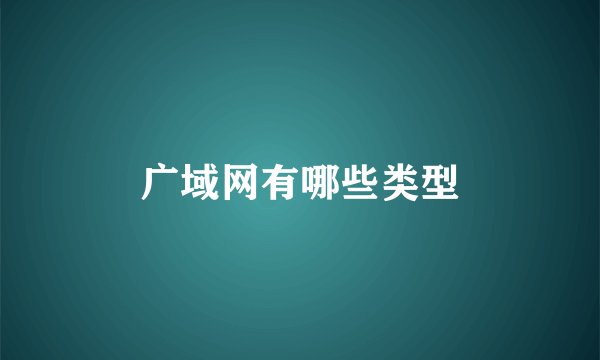 广域网有哪些类型