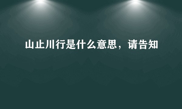 山止川行是什么意思，请告知