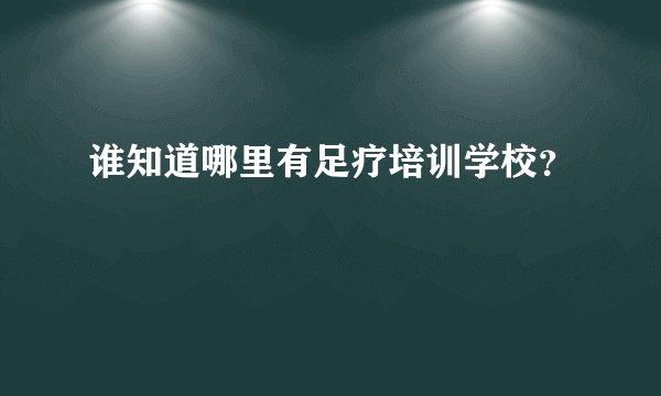 谁知道哪里有足疗培训学校？