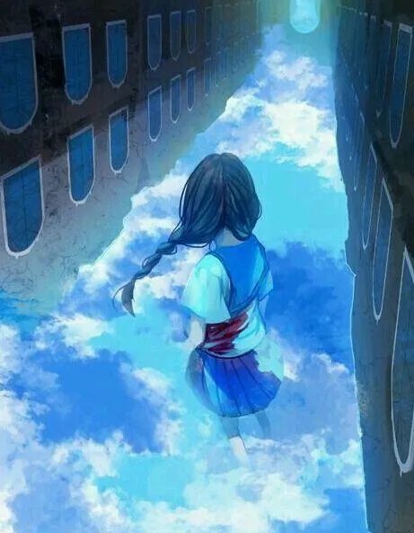 有没有唯美好看的女生背影插画图片？