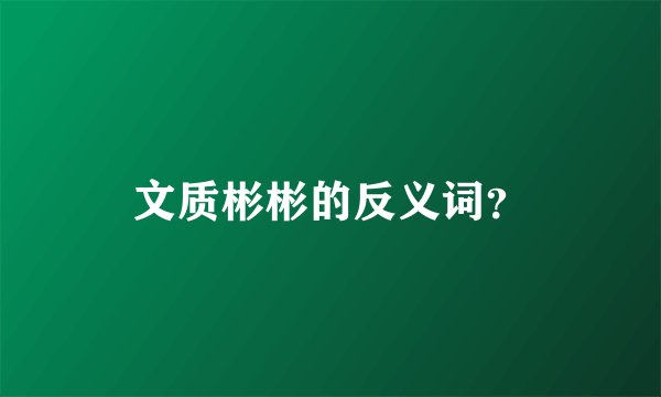 文质彬彬的反义词？