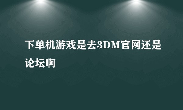 下单机游戏是去3DM官网还是论坛啊