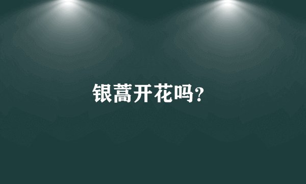 银蒿开花吗？