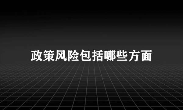 政策风险包括哪些方面