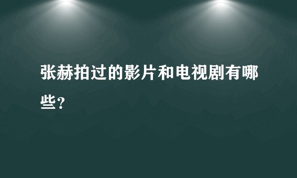张赫拍过的影片和电视剧有哪些?