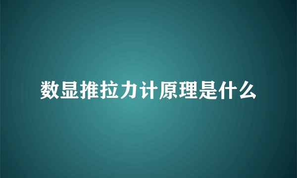 数显推拉力计原理是什么