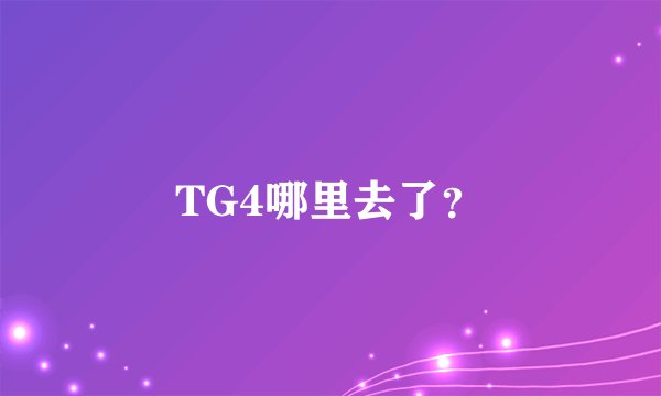 TG4哪里去了？