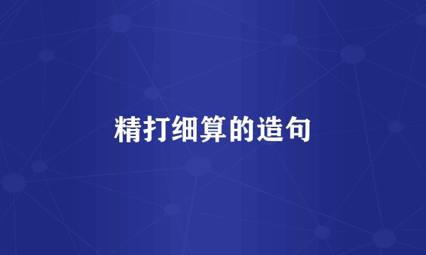 精打细算的造句