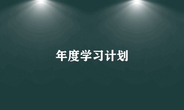 年度学习计划