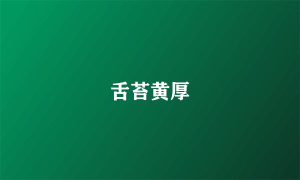 舌苔黄厚