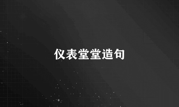 仪表堂堂造句