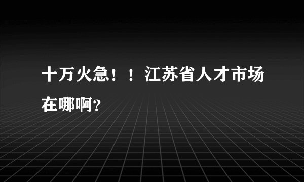十万火急！！江苏省人才市场在哪啊？