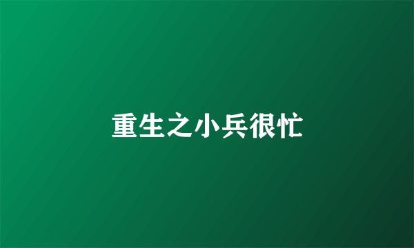 重生之小兵很忙