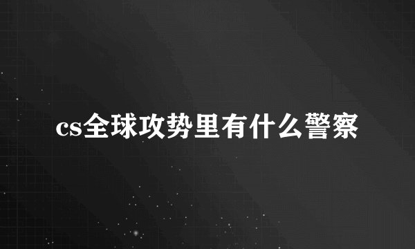 cs全球攻势里有什么警察