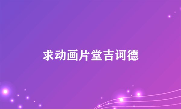 求动画片堂吉诃德