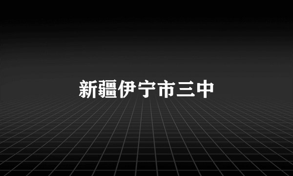 新疆伊宁市三中