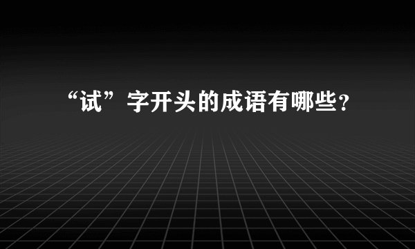 “试”字开头的成语有哪些?