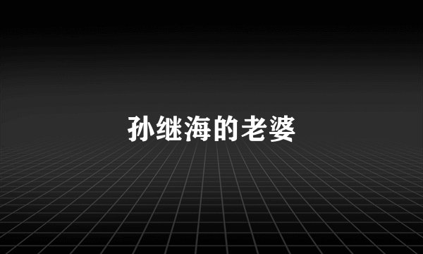 孙继海的老婆