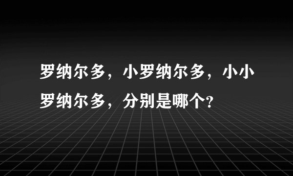 罗纳尔多,小罗纳尔多,小小罗纳尔多,分别是哪个?