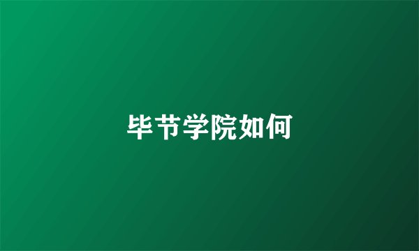 毕节学院如何