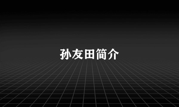 孙友田简介