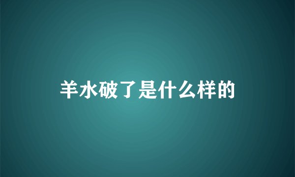 羊水破了是什么样的