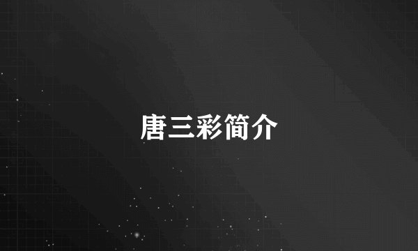 唐三彩简介