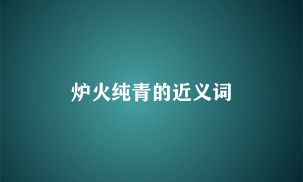 炉火纯青的近义词