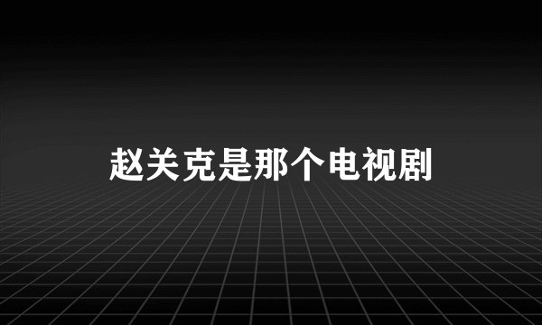 赵关克是那个电视剧