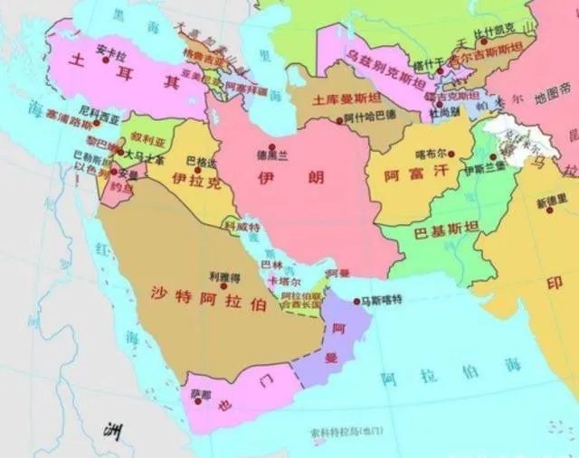 伊朗周边国家世界地图高清版？