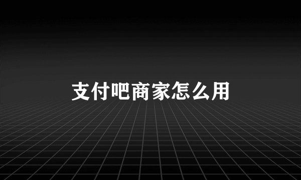 支付吧商家怎么用