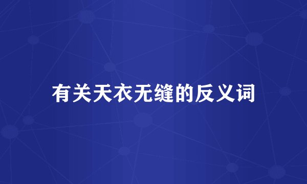 有关天衣无缝的反义词