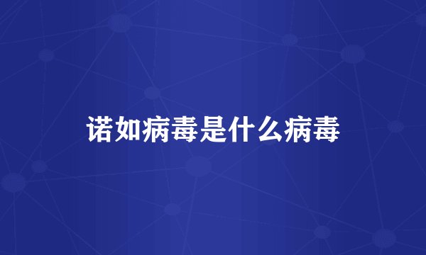 诺如病毒是什么病毒
