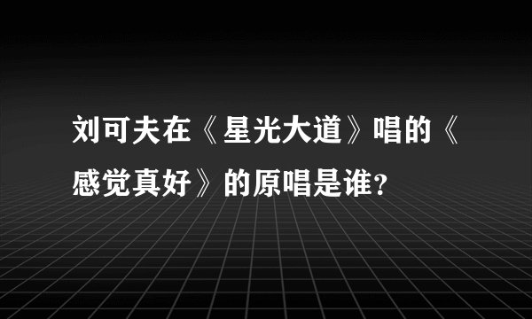 刘可夫在《星光大道》唱的《感觉真好》的原唱是谁？