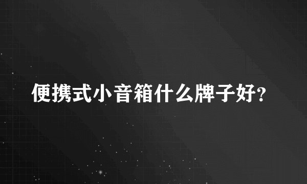 便携式小音箱什么牌子好?