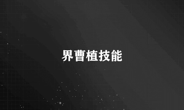 界曹植技能