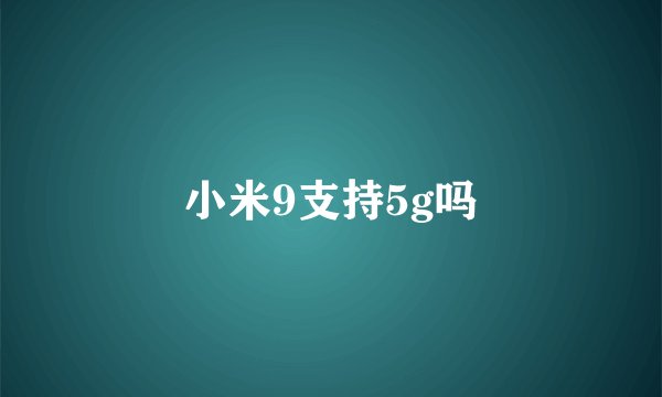 小米9支持5g吗
