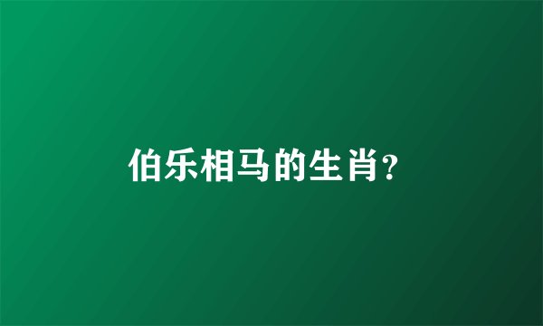 伯乐相马的生肖？