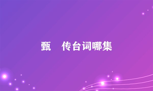 甄嬛传台词哪集