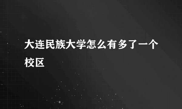大连民族大学怎么有多了一个校区