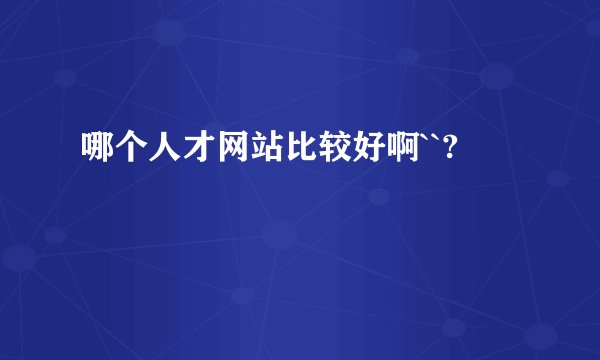 哪个人才网站比较好啊``?