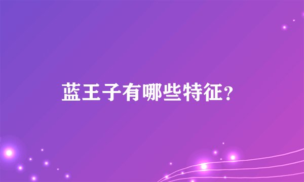 蓝王子有哪些特征？