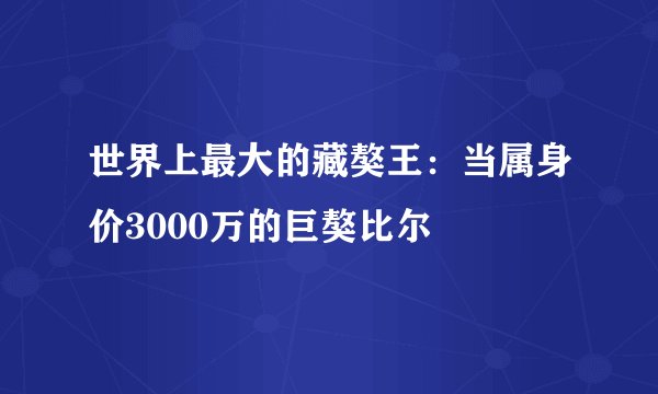 世界上最大的藏獒王：当属身价3000万的巨獒比尔