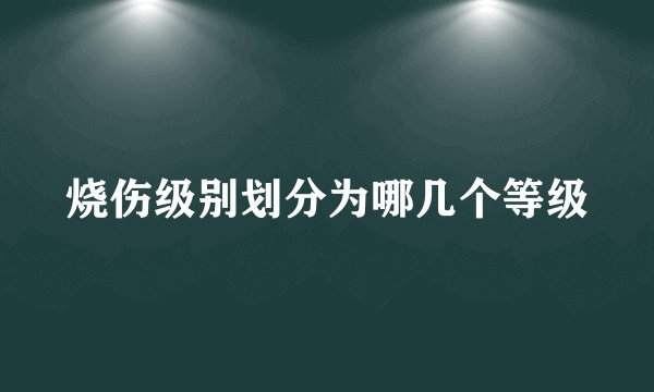 烧伤级别划分为哪几个等级