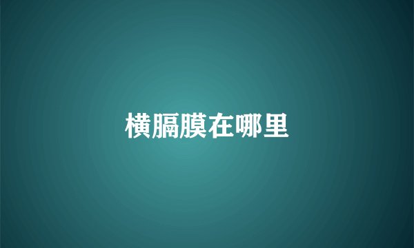横膈膜在哪里