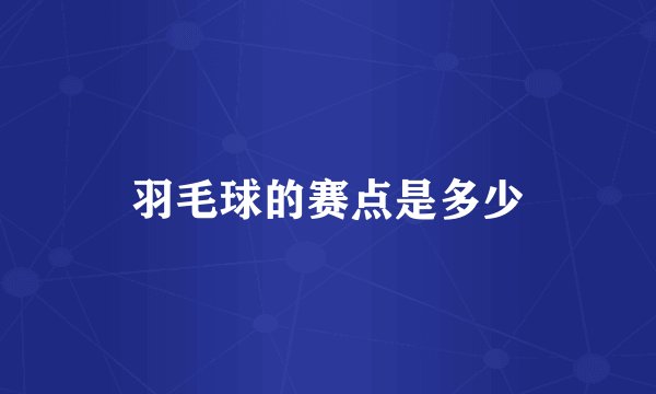 羽毛球的赛点是多少
