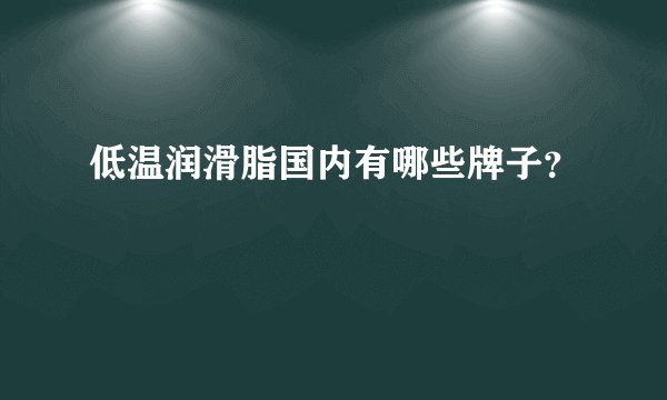 低温润滑脂国内有哪些牌子？